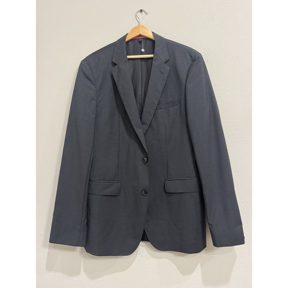 HUGO BOSS Blazer 40L Wool Marlane Biella Natural Stretch Charcoal Gray